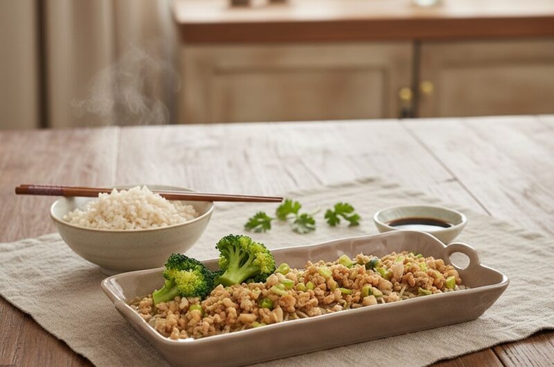 Steamed Enoki Mushroom with Minced Chicken & Flaxseed金针菇蒸鸡肉碎